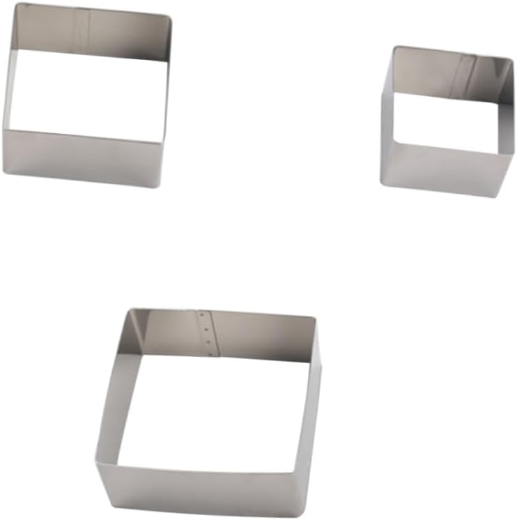 Stainless Steel Mousse Ring Mold Set 3pcs Cake Cookie Bakery Puck Mold